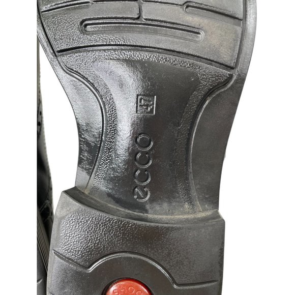 Ecco Men's Black Leather Brogue Wingtip Derby Dress Shoes Size EU 47/US 13 - Picture 8 of 8